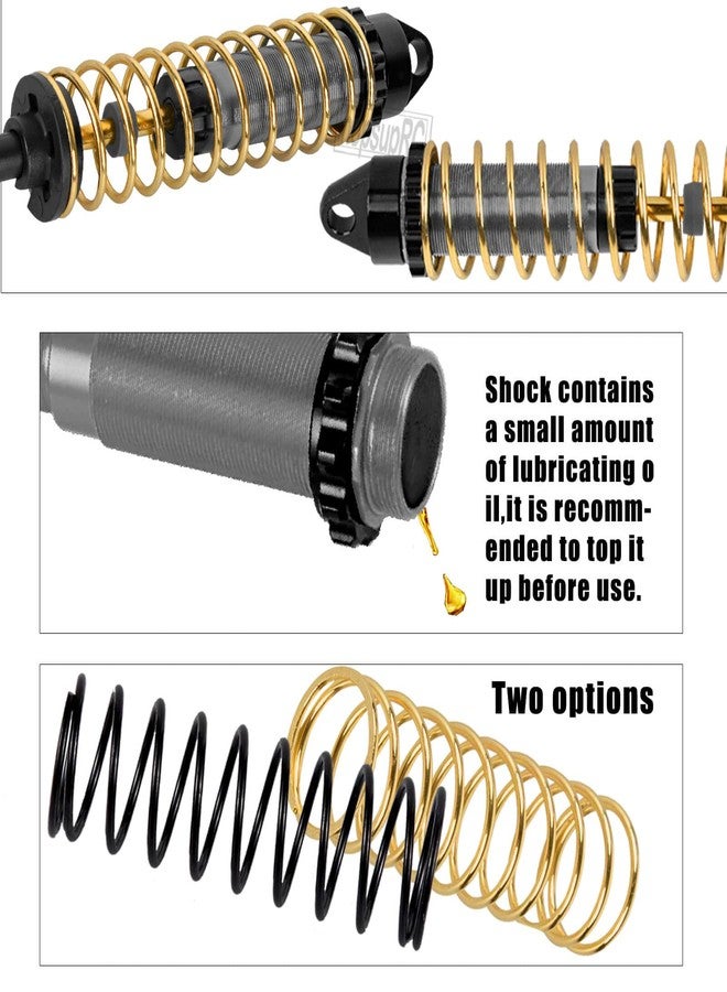 hopsupRC RC Upgrades Parts Aluminum Front Rear Assembled Full Metal Shocks for 1/10 Rustler/Slash/Stampede/Bandit VXL 4X4 4WD 2WD,Shocks Absorber Damper Full Big Bore,Titanium(4PCS) - Image 4